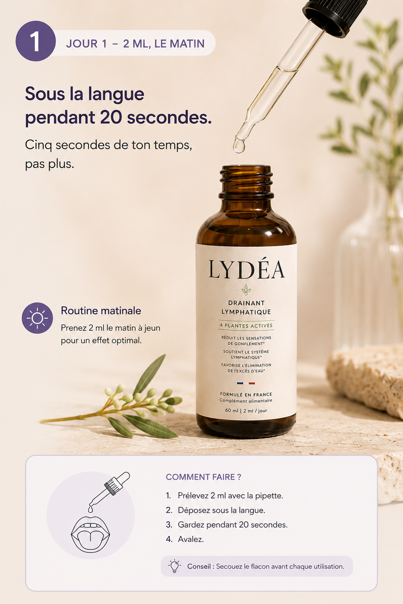 Jour 1 — 2 ml, le matin
